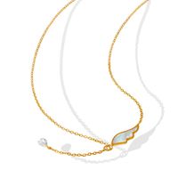 Mode Quaste Solitaire Halskette Weibliche White Sea Shell Schlüsselbein Kette Titan Stahl main image 2
