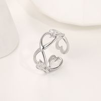 Fashion 14k Real Gold Female Non-fading Open-end Adjustable Titanium Steel Ring main image 3