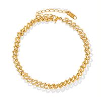 Fashion Simple H-shaped Hand-made Plated 18k Gold Titanium Steel  Anklet main image 3