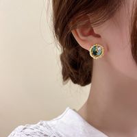 Fashion Simple Crystal Pearl Earring Geometric Retro Earrings main image 5