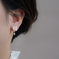Mode Einfache Ohrringe Wasser Tropfen Diamant Blume Ohrringe main image 2
