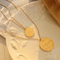 Fashion Double-layer Geometric Line Pendant Female 18k Gold Titanium Steel Necklace main image 3