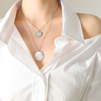 Colgante De Línea Geométrica De Doble Capa De Moda Para Mujer 18k Oro Titanio Acero Collar sku image 2