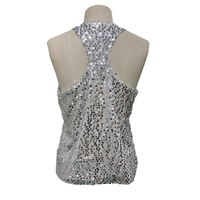 Women's Sexy Round Neck Loose Sequins Double-layer Sleeveless Top main image 3