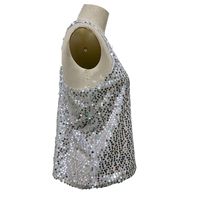 Women's Sexy Round Neck Loose Sequins Double-layer Sleeveless Top main image 4