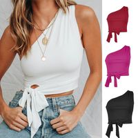 Women's Tank Tops Patchwork Straps Bowknot Fashion Solid Color main image 7