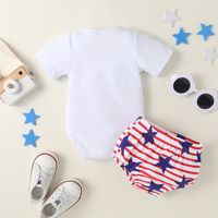 Fashion Summer New Letter Print Short-sleeve Romper Two-piece Children's Suit Independence Day main image 2