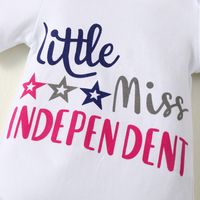 Fashion Summer New Letter Print Short-sleeve Romper Two-piece Children's Suit Independence Day main image 4