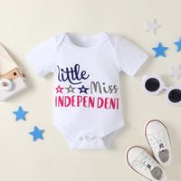 Fashion Summer New Letter Print Short-sleeve Romper Two-piece Children's Suit Independence Day main image 9
