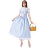 Cosplay Costume Fairy Tale Grid Farm Girl Long Dress Wholesale Nihaojewelry sku image 4