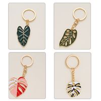 Alloy Hollow Leaves Keychain Pendant Nordic Green Bag Accessories For Women main image 3