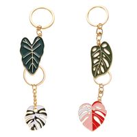 Alloy Hollow Leaves Keychain Pendant Nordic Green Bag Accessories For Women main image 2
