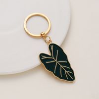 Alloy Hollow Leaves Keychain Pendant Nordic Green Bag Accessories For Women sku image 2