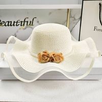 New Simple Korean Big Flower Shade Flower Straw Hat Summer Thin Section Breathable Sun Hat Outdoor Hat sku image 8