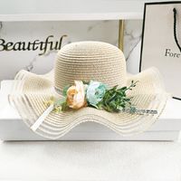 New Simple Korean Big Flower Shade Flower Straw Hat Summer Thin Section Breathable Sun Hat Outdoor Hat sku image 11