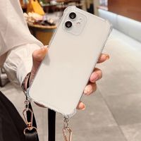 Iphone 12pro Max Transparent Four-corner Fall Protection Retractable Lanyard Strap Phone Case main image 3