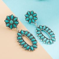 European And American Fashion Turquoise Metal Alloy Earrings main image 3