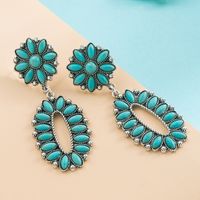 European And American Fashion Turquoise Metal Alloy Earrings main image 4