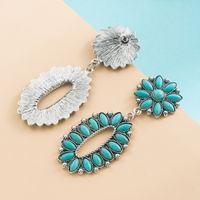 European And American Fashion Turquoise Metal Alloy Earrings main image 5