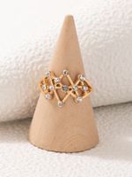 Simple Jewelry Woven Hollowed Single Ring Alloy Geometric Ring main image 1