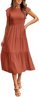 Sexy Commute Round Neck Pleated Short Sleeve Solid Color Maxi Long Dress main image 3