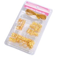 Wig Dreadlocks Buckle Hair Extension Ring Diy Ornament Accessories Metal Hollow Flower Tube Gold Wire Combination Set main image 2