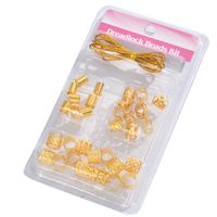 Wig Dreadlocks Buckle Hair Extension Ring Diy Ornament Accessories Metal Hollow Flower Tube Gold Wire Combination Set sku image 1