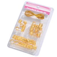 Wig Dreadlocks Buckle Hair Extension Ring Diy Ornament Accessories Metal Hollow Flower Tube Gold Wire Combination Set sku image 2