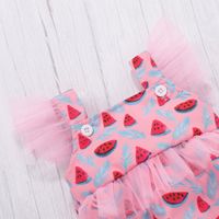 Fashion Baby Girl Summer New Watermelon Fruit Printed Mesh Romper Two-piece Set main image 3