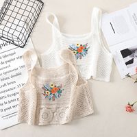 Fashion Summer Bohemian Vacation Hollow-out Embroidered Strap Flower Women's Knitted Vest main image 1