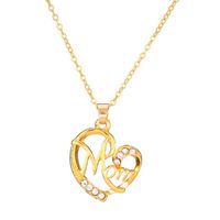 Fashion Heart Shape Letter Mom Pendant Clavicle Chain Necklace sku image 3