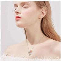 Fashion Heart-shaped Two-color Rose Flower Diamond Princess Alloy Necklace main image 3