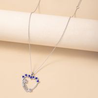 Fashion New Women's Simple Rhinestone Pendant Heart Alloy Necklace Mother's Day main image 3