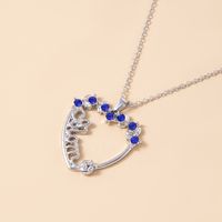 Fashion New Women's Simple Rhinestone Pendant Heart Alloy Necklace Mother's Day sku image 1