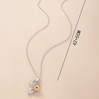 New Heart Butterfly Two-color Sunflower Pendant Alloy Necklace Valentine's Day main image 4