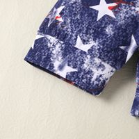 Fashion Summer Letters Star Printing Romper Short Sleeve Three-piece Suit Independence Day main image 8