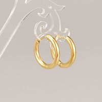 Fashion Simple Small Titanium Steel 18k Gold Plating Women's Ear Clip Earrings main image 8