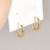 Fashion Simple Small Titanium Steel 18k Gold Plating Women's Ear Clip Earrings main image 7