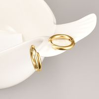 Mode Einfache Kleine Titan Stahl 18k Gold Überzug Frauen Ohr Clip Ohrringe main image 6