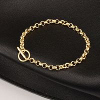 Fashion New 18k Gold Big Pearl Hollowed-out Titanium Steel Bracelet Female main image 9