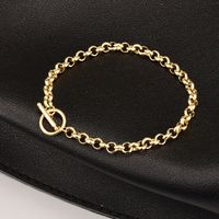 Mode Nouveau 18k Or Grand Perle Évidé Titane Acier Bracelet Femelle main image 9