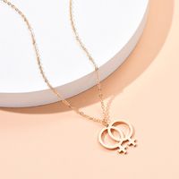 Simple Double Ring Necklace Simple Geometric Clavicle Chain Necklace main image 3