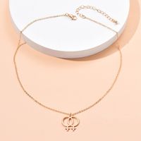 Simple Double Ring Necklace Simple Geometric Clavicle Chain Necklace sku image 1