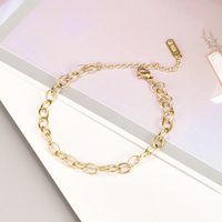 Fashion Sweet Cross Chain 18k Gold Titanium Steel Bracelet For Women main image 10