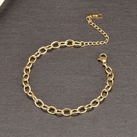 Fashion Sweet Cross Chain 18k Gold Titanium Steel Bracelet For Women main image 11