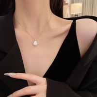Fan-shaped Small Skirt Pendant Light Luxury Titanium Steel Necklace Women's High Sense Internet Celebrity Temperament Clavicle Chain Best-seller On Douyin Accessories main image 4