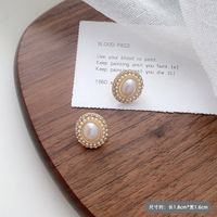Retro Elegant Premium Pearl Diamond Inlaid Stud  All-matching Earrings main image 3