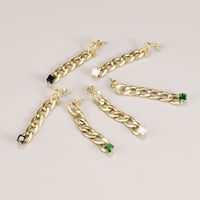 New Tassel Three-color Rhinestone Ear Studs Titanium Steel Gold-plated Earrings main image 7