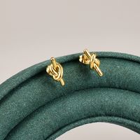 Fashion Simple Geometric Titanium Steel 18k Gold Plating Stud Earrings main image 3
