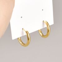 Fashion Simple Small Titanium Steel 18k Gold Plating Women's Ear Clip Earrings main image 4